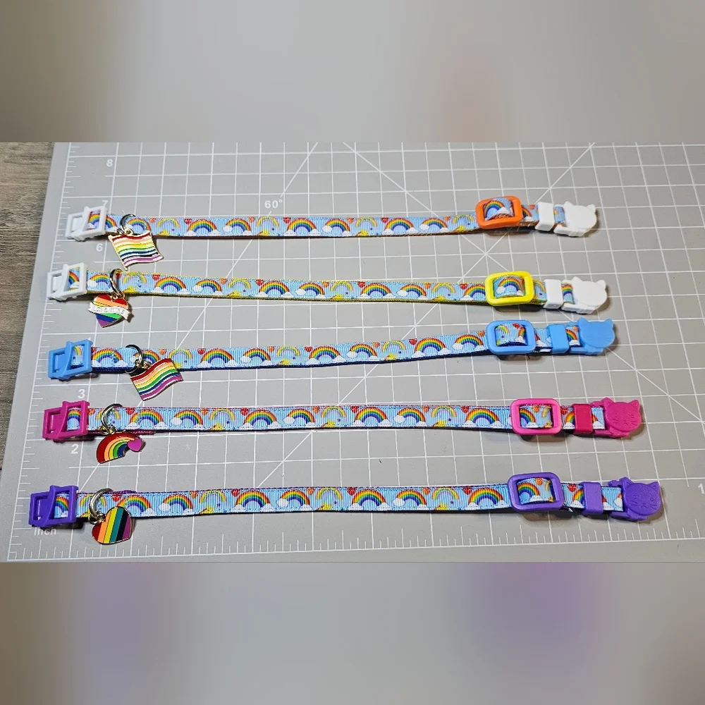 🌈 PRIDE MONTH PRICES! 🌈 Rainbow/Pride Cat Collars